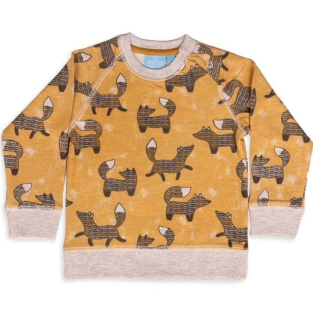 Bear Camp Baby Boy Fox Print Sweatshirt 12-18 Mo Cotton EUC TWINS